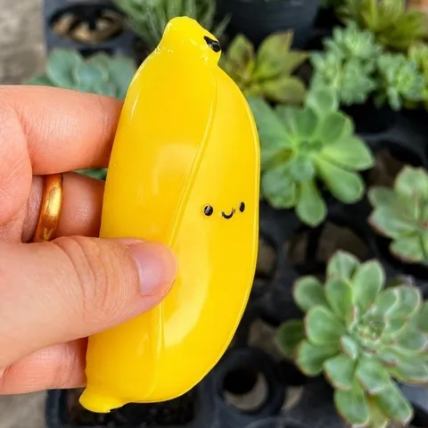 Squishy bóp mềm Giảm stress hình chuối, Trứng ốp la cực dễ thương