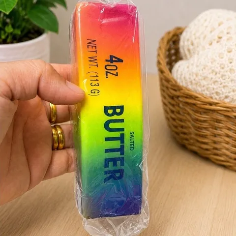 Squishy bóp mềm hình Bơ cầu vồng rực rỡ-Đồ chơi Giải Toả Căng Thẳng