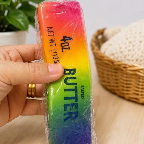 Squishy bóp mềm hình Bơ cầu vồng rực rỡ-Đồ chơi Giải Toả Căng Thẳng