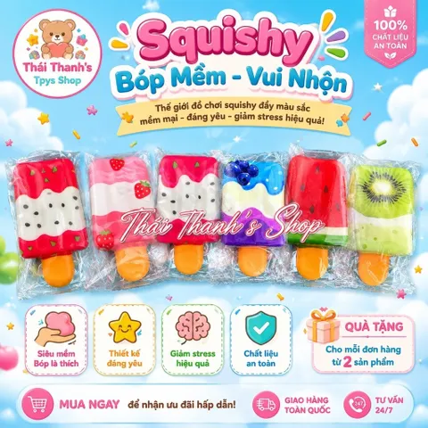 Squishy Bóp Mềm hình que Kem