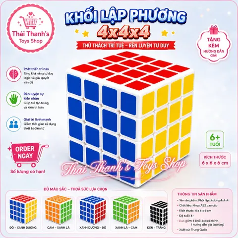 Thái Thanh's Shop Khối Rubik 4x4x4 Đa Màu Sắc - Phát Triển Tư Duy & Kỹ Năng - Chất Liệu ABS Cao Cấp - Sản Phẩm Giải Trí