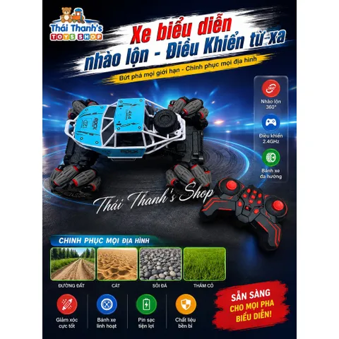 Xe Đua RC 360° Nhào Lộn Điều Khiển 2.4GHz Bánh Xe Đa Hướng Chinh Phục Mọi Địa Hình