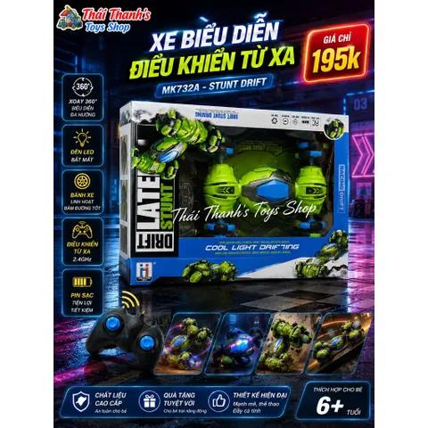Xe Đua RC 360° Nhào Lộn Điều Khiển 2.4GHz Bánh Xe Đa Hướng Chinh Phục Mọi Địa Hình