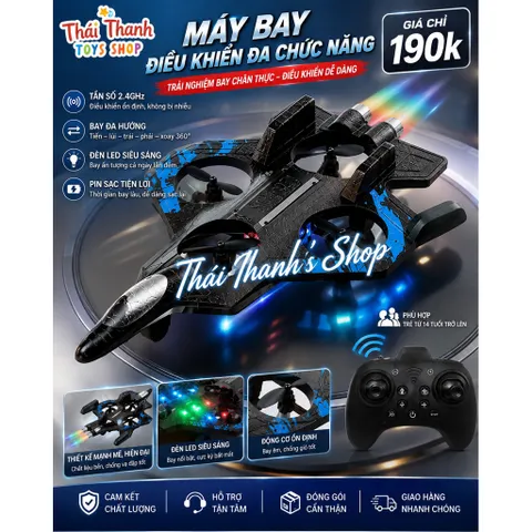 Drone Fighter Bay Đa Hướng Thiết Kế Mạnh Mẽ Đèn LED Siêu Sáng An Toàn Cho Trẻ Em