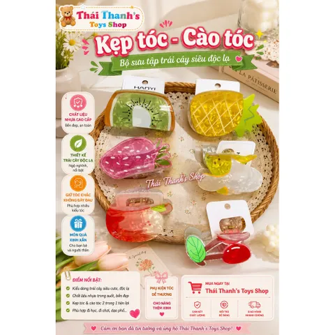 Kẹp tóc-Cạp tóc Bộ sưu tập trái cây siêu độc lạ