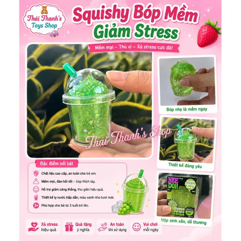 Squishy bóp mềm giảm stress hình ly nước-Đồ chơi giải toả căng thẳng