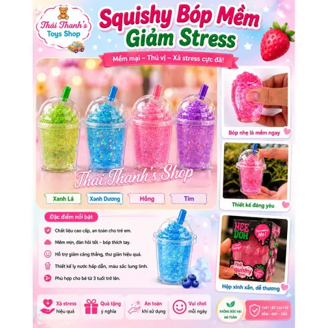Squishy bóp mềm giảm stress hình ly nước-Đồ chơi giải toả căng thẳng