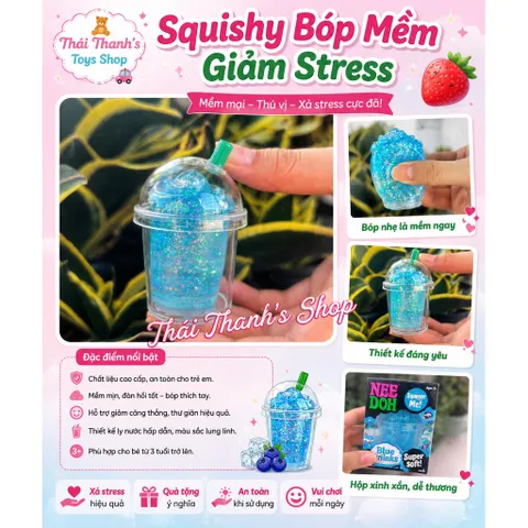 Squishy bóp mềm giảm stress hình ly nước-Đồ chơi giải toả căng thẳng