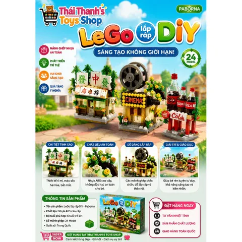 Bộ lắp ráp phố phường nhựa mini-Đồ chơi nhựa DIY sáng tạo