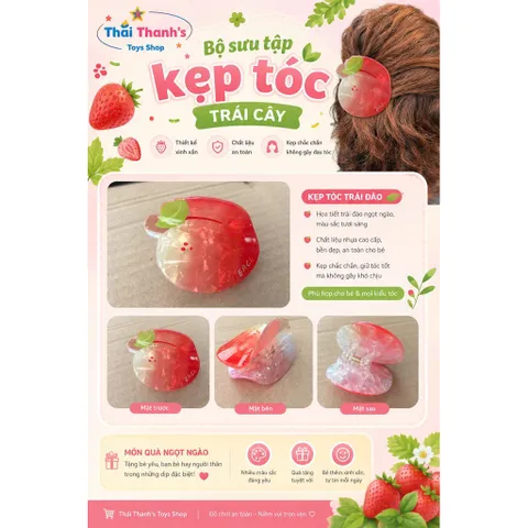 Kẹp tóc-Cạp tóc Bộ sưu tập trái cây siêu độc lạ