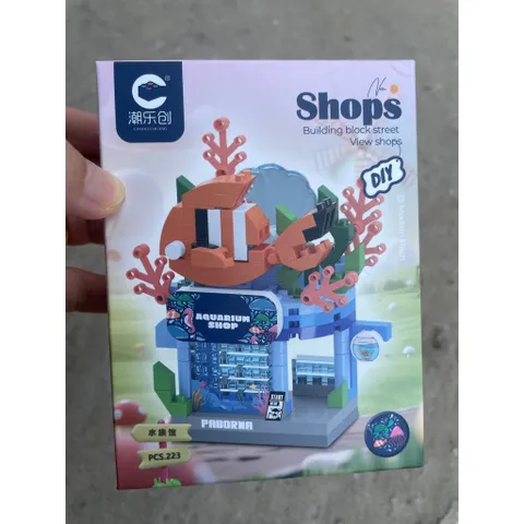 Bộ lắp ráp phố phường nhựa mini-Đồ chơi nhựa DIY sáng tạo