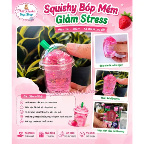 Squishy bóp mềm giảm stress hình ly nước-Đồ chơi giải toả căng thẳng