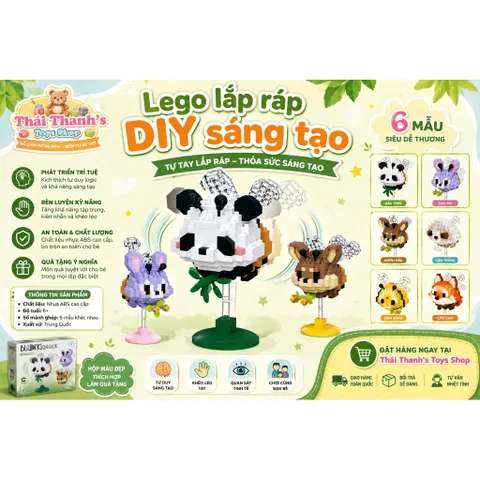 Bộ lắp ráp Gấu Trúc  nhựa-Đồ chơi lắp ráp sáng tạo DIY