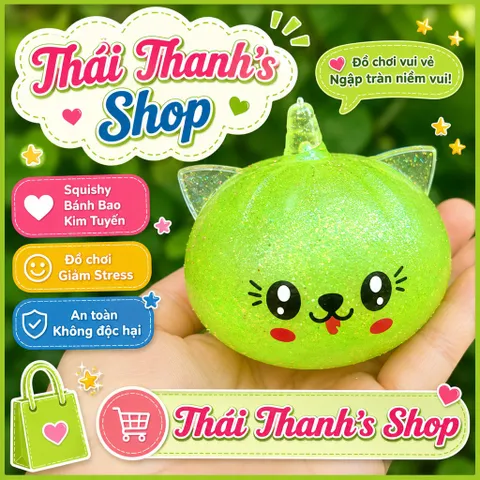 Squishy đồ chơi nhựa bánh bao có tai Có Đèn size trung-đồ chơi giảm stress