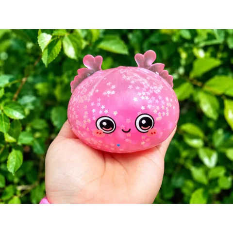 Bánh bao squishy lấp lánh lớn màu Aurora – Giảm căng thẳng, silicon mềm mại, an toàn