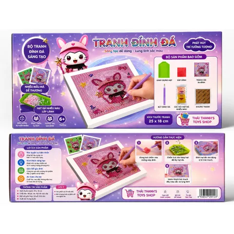 Tranh đính đá kim cương - Có khung kèm dụng cụ đầy đủ