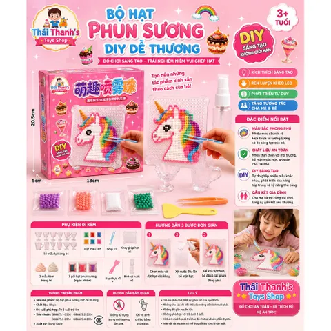 Bộ hạt nhựa Phun sương DIY-đồ chơi sáng tạo dành cho trẻ em