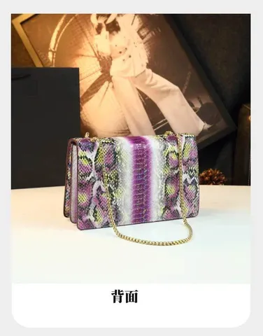 (NEW VIP ORDER LIMITED) - 2026 Túi Dáng Ngang Nhỏ Đầu Rắn Da Bóng Vân Rắn Ngũ Sắc Sang Trọng Size 26