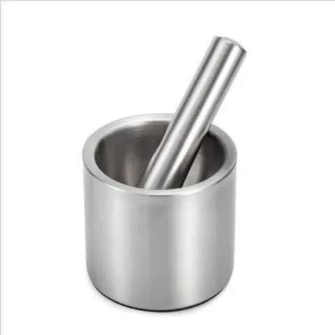 Bộ Cối Chày Inox 304 Cao Cấp Nghiện Nhà - Cối Giã Tỏi Ớt, Đâm Tiêu Chống Gỉ Có Nắp Đậy Tiện Lợi