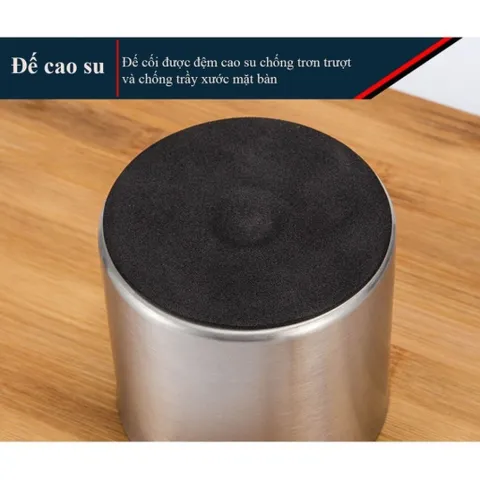 Bộ Cối Chày Inox 304 Cao Cấp Nghiện Nhà - Cối Giã Tỏi Ớt, Đâm Tiêu Chống Gỉ Có Nắp Đậy Tiện Lợi