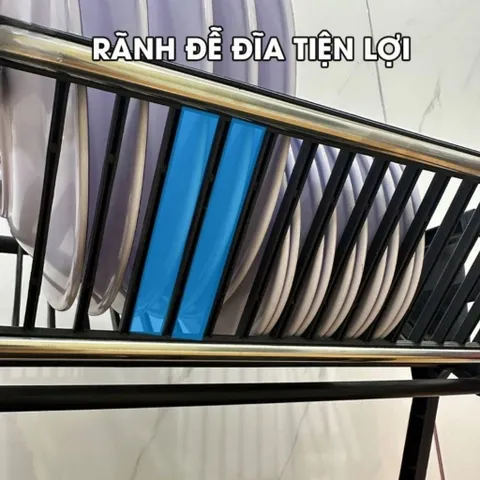 [HÀNG ĐẸP] Kệ Úp Chén Bát Đĩa Đa Năng – Có Thanh INOX Chịu Lực Siêu Bền, Ngăn Hứng Nước, Ống Đũa, Móc Treo Tiện Lợi