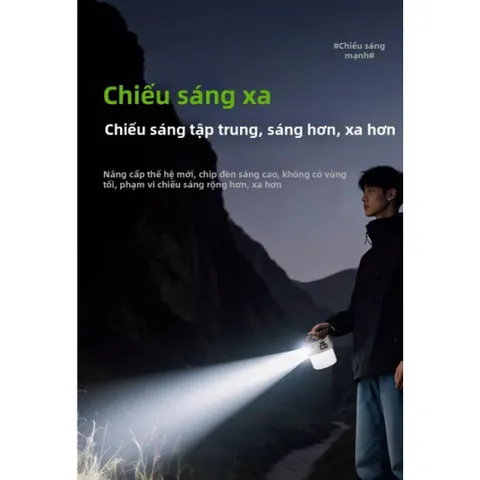 Đèn cắm trại năng lượng mặt trời NGHIỆN NHÀ ,Đèn Tích Điện Năng Lượng Mặt Trời - 3 Chế Độ - Kèm Cổng Sạc USB Tiện Dụng