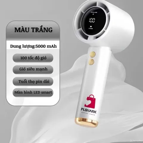 Quạt Cầm Tay NGHIỆN NHÀ 100 Cấp Độ Gió Quạt Tích Điện Cầm Tay Pin 5000mAh Dùng 4-15h, nhỏ gọn, tiện lợi