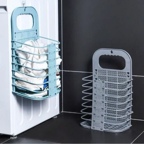 [ TẶNG MÓC TREO] Combo 2 giỏ đựng đồ gấp gọn thông minh NGHIỆN NHÀ, giỏ treo tường đựng quần áo đồ dùng nhà tắm