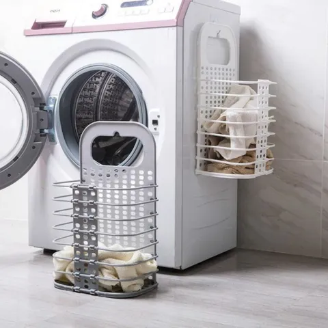 [ TẶNG MÓC TREO] Combo 2 giỏ đựng đồ gấp gọn thông minh NGHIỆN NHÀ, giỏ treo tường đựng quần áo đồ dùng nhà tắm