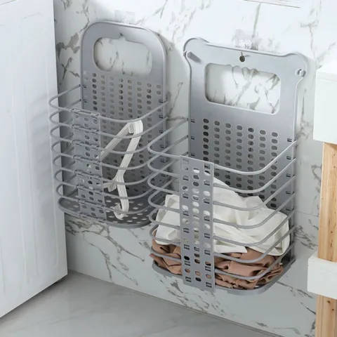 [ TẶNG MÓC TREO] Combo 2 giỏ đựng đồ gấp gọn thông minh NGHIỆN NHÀ, giỏ treo tường đựng quần áo đồ dùng nhà tắm