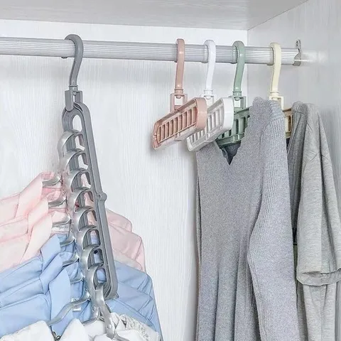 MÓC TREO QUẦN ÁO ĐA NĂNG 9 LỖ TIẾT KIỆM DIỆN TÍCH NGHIỆN NHÀ