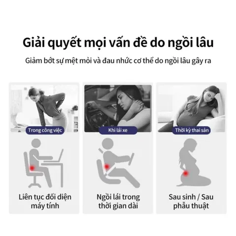 Đệm Ngồi Cao Su Non Siêu Đàn Hồi, Đệm Lót Ghế Chống Đau Xương Cụt, Giảm Đau Ê Mông