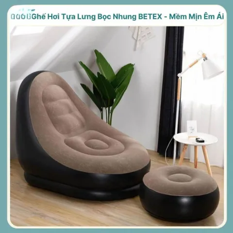 Ghế hơi Tựa Lưng,Ghế Bơm Hơi,sofa hơi Kiểu Dáng Hàn Quốc Bọc Nhung Mềm Mại