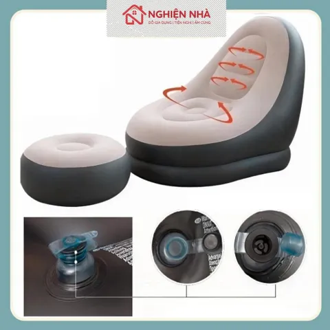Ghế hơi Tựa Lưng,Ghế Bơm Hơi,sofa hơi Kiểu Dáng Hàn Quốc Bọc Nhung Mềm Mại