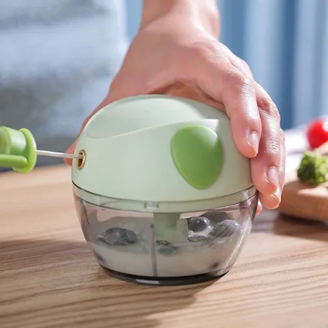 Máy Xay tỏi cầm tay NGHIỆN NHÀ  Máy xay mini đa năng 3 lưỡi dao kéo tay, xay tỏi ớt hành, xay rau củ quả