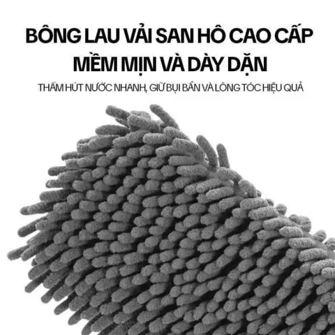 Cây Lau Nhà Tự Vắt , NGHIỆN NHÀ , Chổi Lau nhà Tự Vắt Xoay 360 Độ, Kèm Bông Lau San Hô