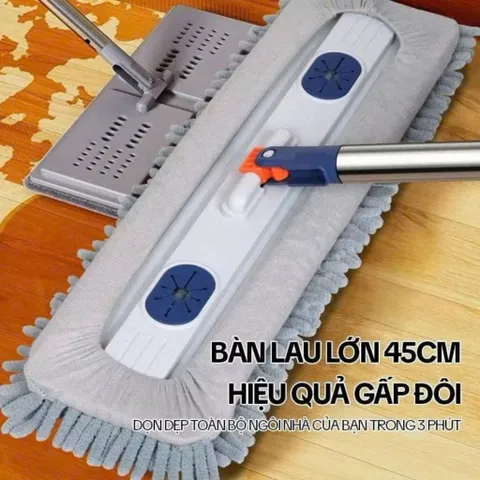 Cây Lau Nhà Tự Vắt , NGHIỆN NHÀ , Chổi Lau nhà Tự Vắt Xoay 360 Độ, Kèm Bông Lau San Hô