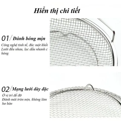 Set Khay Kèm Đĩa, Vỉ Lưới Lọc Dầu NGHIỆN NHÀ  Chất Liệu INOX 304,Dùng Trong Chiên Xào, Bỏ Dầu Thừa Hiệu Quả