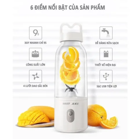 Máy Xay Sinh Tố Di Động NGHIỆN NHÀ, máy xay sinh tố mini, Dung Tích 500ml Tiện Lợi