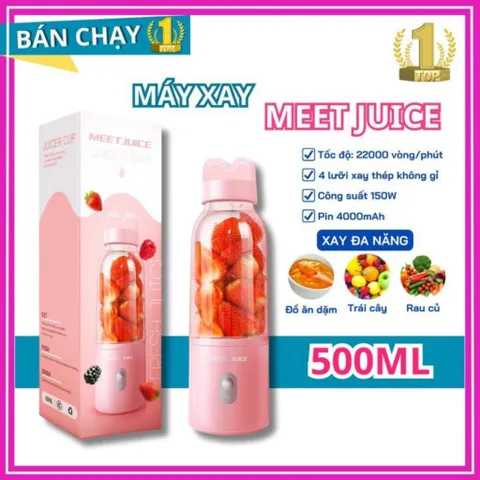 Máy Xay Sinh Tố Di Động NGHIỆN NHÀ, máy xay sinh tố mini, Dung Tích 500ml Tiện Lợi