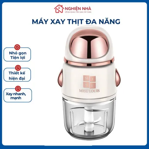 [Mẫu Mới] Máy Xay Đa Năng NGHIỆN NHÀ Cối Thủy Tinh Dày Bền 2 Lưỡi Inox Xay Sinh Tố, Thịt, Cua, Cá