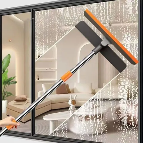 Cây Gạt Nước Lau Kính Đa Năng 3 in1 NGHIỆN NHÀ - Chổi Lau Kính Kèm Gạt Nước Silicon Xoay 360 Độ Chống Trượt