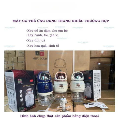 [Mẫu Mới] Máy Xay Đa Năng NGHIỆN NHÀ Cối Thủy Tinh Dày Bền 2 Lưỡi Inox Xay Sinh Tố, Thịt, Cua, Cá