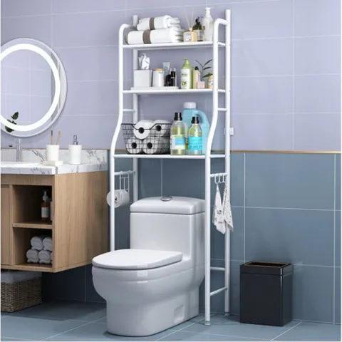 Kệ Để Đồ Máy Giặt Và Toilet NGHIỆN NHÀ, KỆ ĐA NĂNG PHÒNG TẮM Tháo Lắp INOX 3 tầng