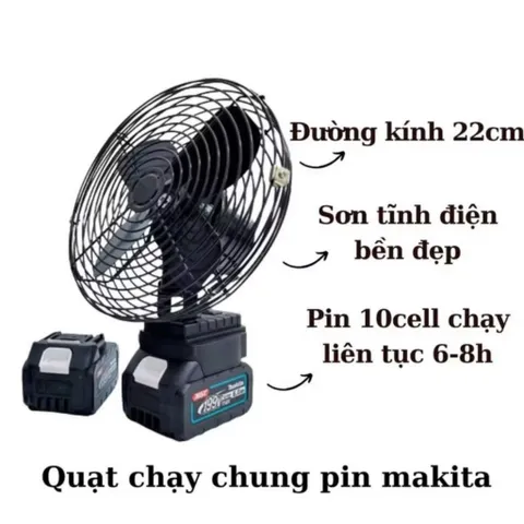 Quạt Tích Điện Để Bàn Chạy Pin NGHIỆN NHÀ,Quạt Tích Điện Mini 8 Inch Công Suất Lớn, Làm Mát Cực Nhanh, Hoạt Động Bền Bỉ