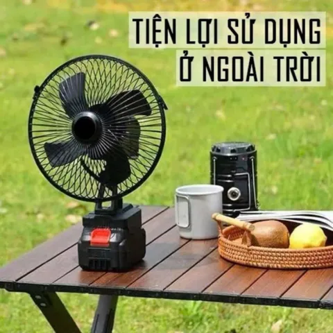 Quạt Tích Điện Để Bàn Chạy Pin NGHIỆN NHÀ,Quạt Tích Điện Mini 8 Inch Công Suất Lớn, Làm Mát Cực Nhanh, Hoạt Động Bền Bỉ
