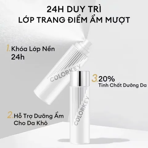 Xịt Khóa Makeup Colorkey Trắng Dưỡng Ẩm Lâu Trôi Spray 100ml [hàng nhập khẩu full vat]