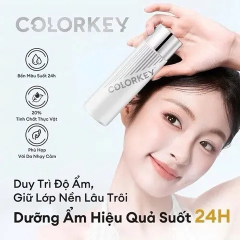 Xịt Khóa Makeup Colorkey Trắng Dưỡng Ẩm Lâu Trôi Spray 100ml [hàng nhập khẩu full vat]