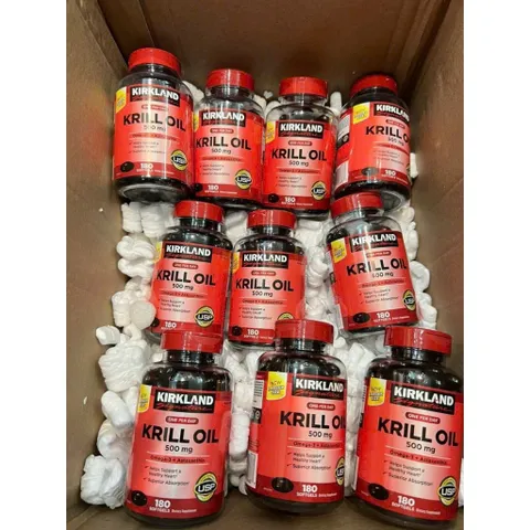[HÀNG MỸ] Viên Uống Dầu Nhuyễn Thể Kirkland Signature Krill Oil 500mg (Hộp 180 Viên)