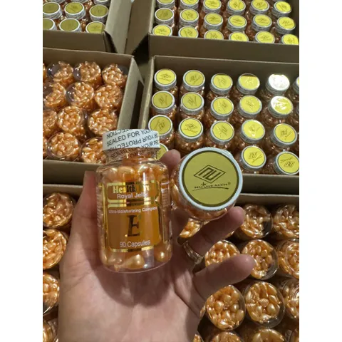 Viên Tinh Chất Bôi Da Royal Jelly Vitamin E Mỹ (Hũ 90 Viên) - Dưỡng Ẩm Chuyên Sâu, Mềm Mịn Da